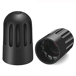 Black TPMS Plastic Tire Valve Stem Caps with Rubber