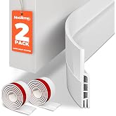 Holikme Door Draft Stopper 2-Pack, Under Door Seal for Bottom Gap Filler | Strong Adhesive Silicone Weather Stripping Garage Window Blocker Cold Air &amp; Noise, Easy Install Door Sweep Strip Save Energy