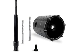 DECKRKAT 2" Concrete Hole Saw Kit,Electroplated Black Quenching Tech,Heavy-Duty Thickened Alloy Teeth,SDS Plus Shank & 2 Center Bits for Concrete,Brick,Stone.