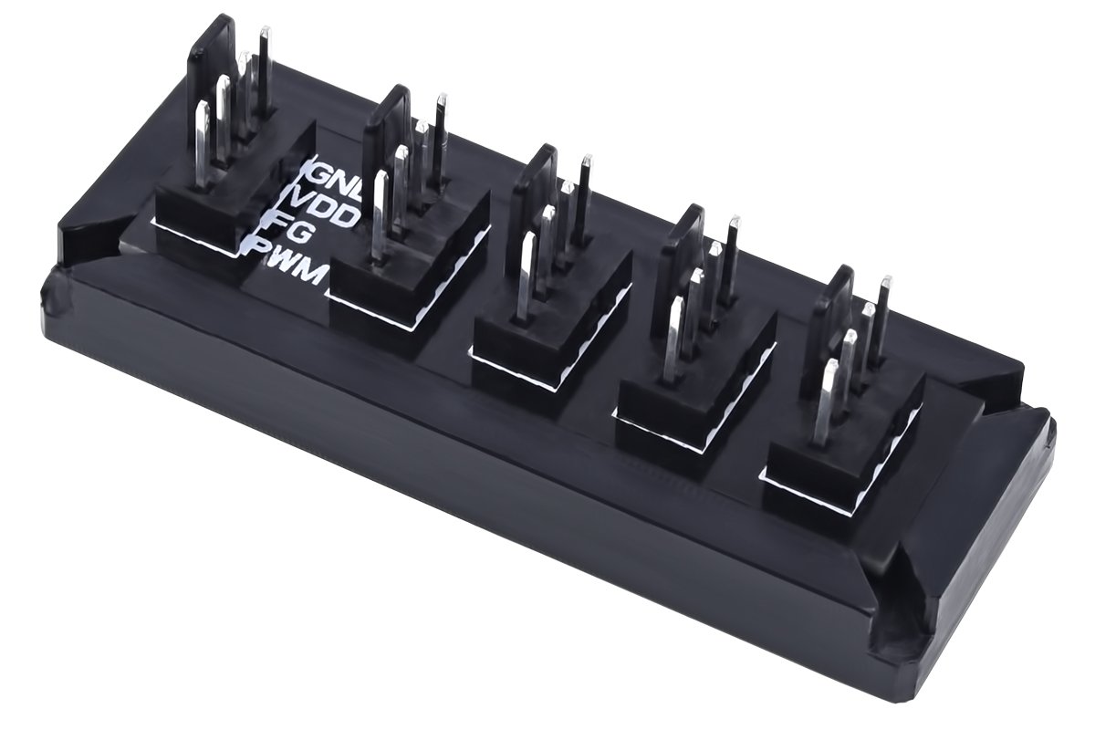 Phobya 1011223 Black Cable Splitter or Cable Switch - Splitter or Cable Switches (Cable Splitter, Black, 1 x 4-pin PWM, 4 x 4-pin PWM)