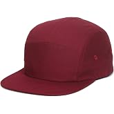 DongKing 5 Panels Baseball Cap Classic Flat Bill Hat Cotton Short Flat Brim Caps