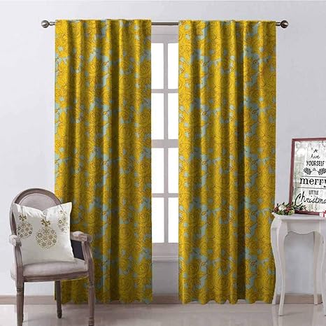 Amazon.com: Tapesly Botanical Wear-Resistant Color Curtain Sketch Style