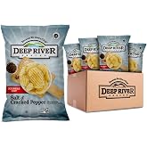 Deep River Salt &amp; Cracked Pepper Kettle Potato Chips, 2 oz (Pack of 24) | Kettle Chips, Salt and Pepper Chips, Kosher, Gluten-Free &amp; Non-GMO, Great for Parties, Lunchboxes &amp; On-the-Go Snacking