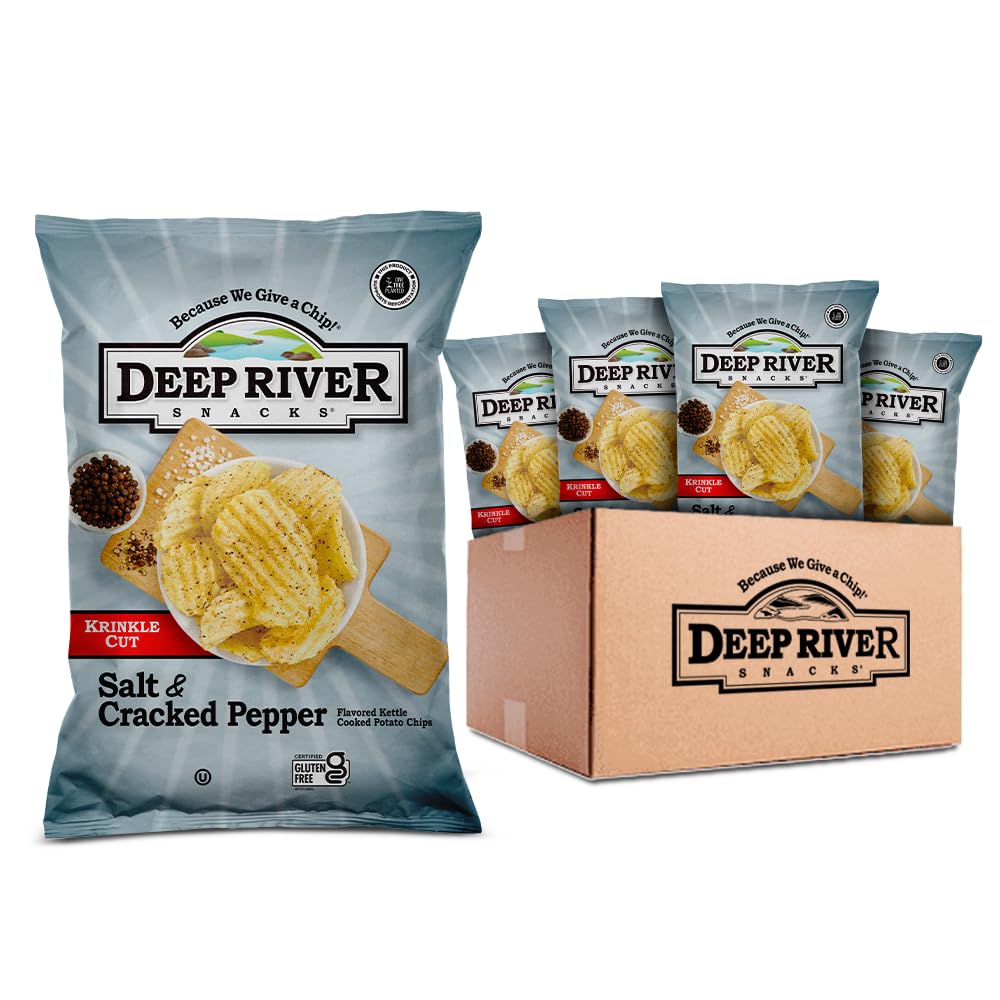 Photo 1 of Deep River Snacks Salt & Cracked Pepper Kettle Cooked Potato Chips, 2 Ounce (Pack of 24)
