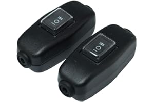 FILSHU SPDT 3 Position Inline Cord Switch On Off ON Black(2PCS)