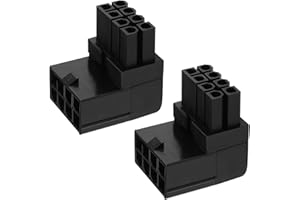 eMagTech 2PCS 8PIN Power Adapter 90 Degree GPU VGA PCIe Connector for Desktop Computers Graphics Card Right Angle Elbow Adapt