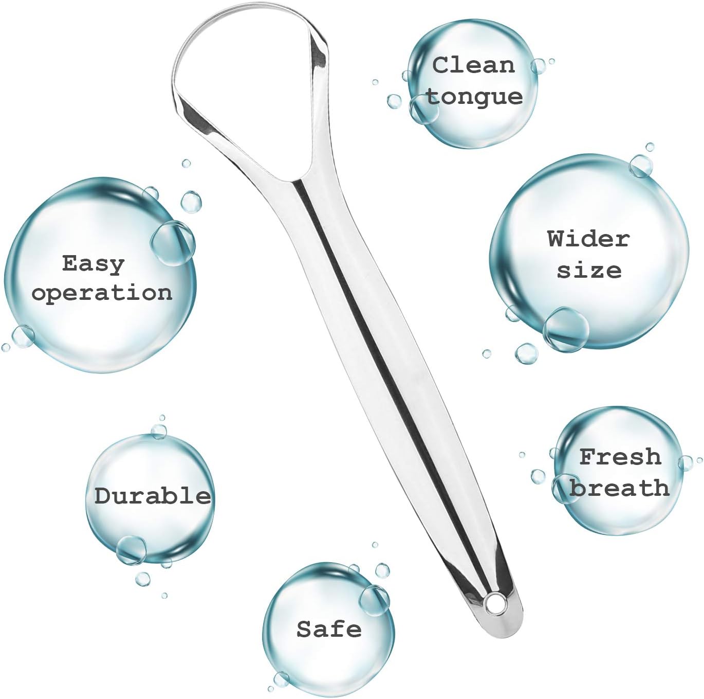 RONAVO Tongue Scraper for Adults 2 Pack Tongue Scrapers for Oral Hygiene and Fresh Breath Stainless Steel Tongue Cleaner with Case - Image 5