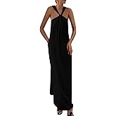 PRETTYGARDEN Womens 2026 Casual Long Summer Dresses Sleeveless Strappy Loose Flowy Beach Vacation Maxi Dress with Pockets