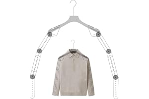Transparent Acrylic Mannequin Hanger with Adjustable Rotating Shoulders & Sleeve Holders, Clothing Display & Photography Hang