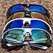 Siren Mens Polarized Sports Sunglasses & Case - Mirror Blue Lens on Black Blue Frame