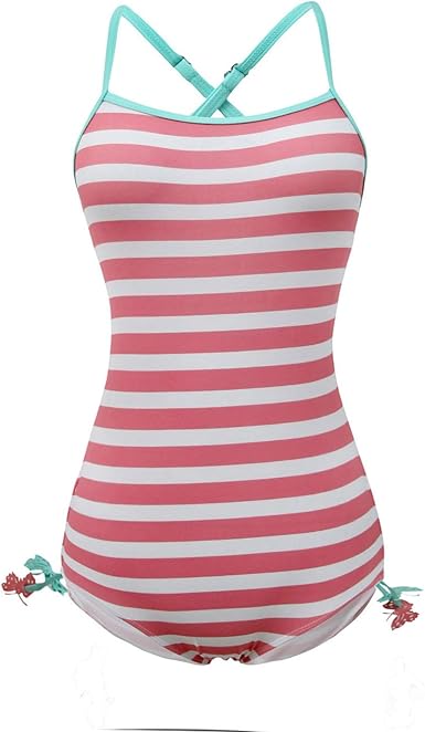 pink striped bathing suit