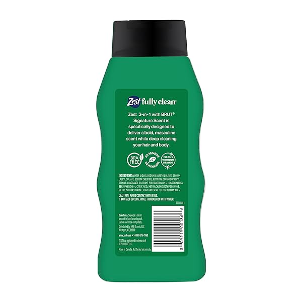 ZEST MENS 2-IN-1 BODY WASH – BODY WASH FOR MEN – CLEANSES HAIR AND BODY – REFRESHING SCENT – HYDRATING BODY SOAP – IDEAL FOR ALL SKIN TYPES – 20 OZ