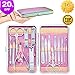Manicure Kits 18 Pcs Nail Clippers for Women Gift Women's Rainbow Leather Manicure Set(18 Piece Set)