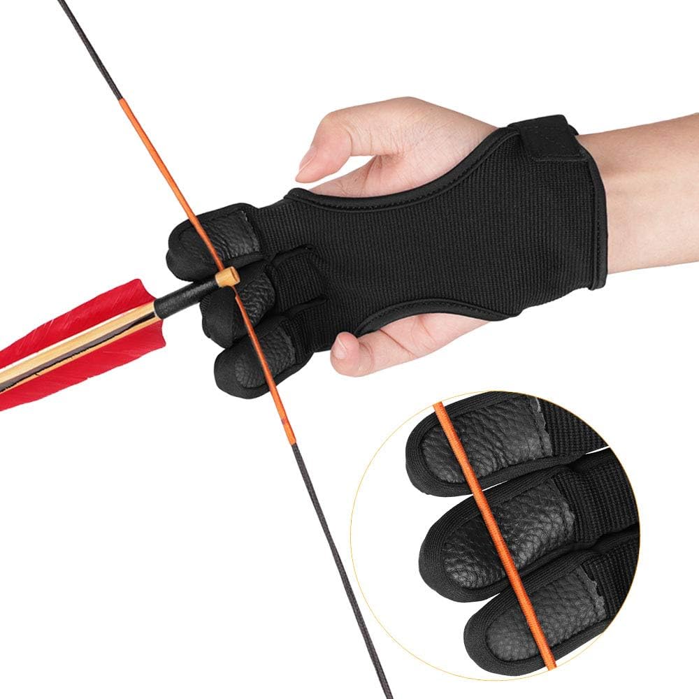 KRATARC Adult Archery Gloves Finger Protector Shooting Hunting Arrow Bow Archery Protective Gear Accessories : Sports & Outdoors