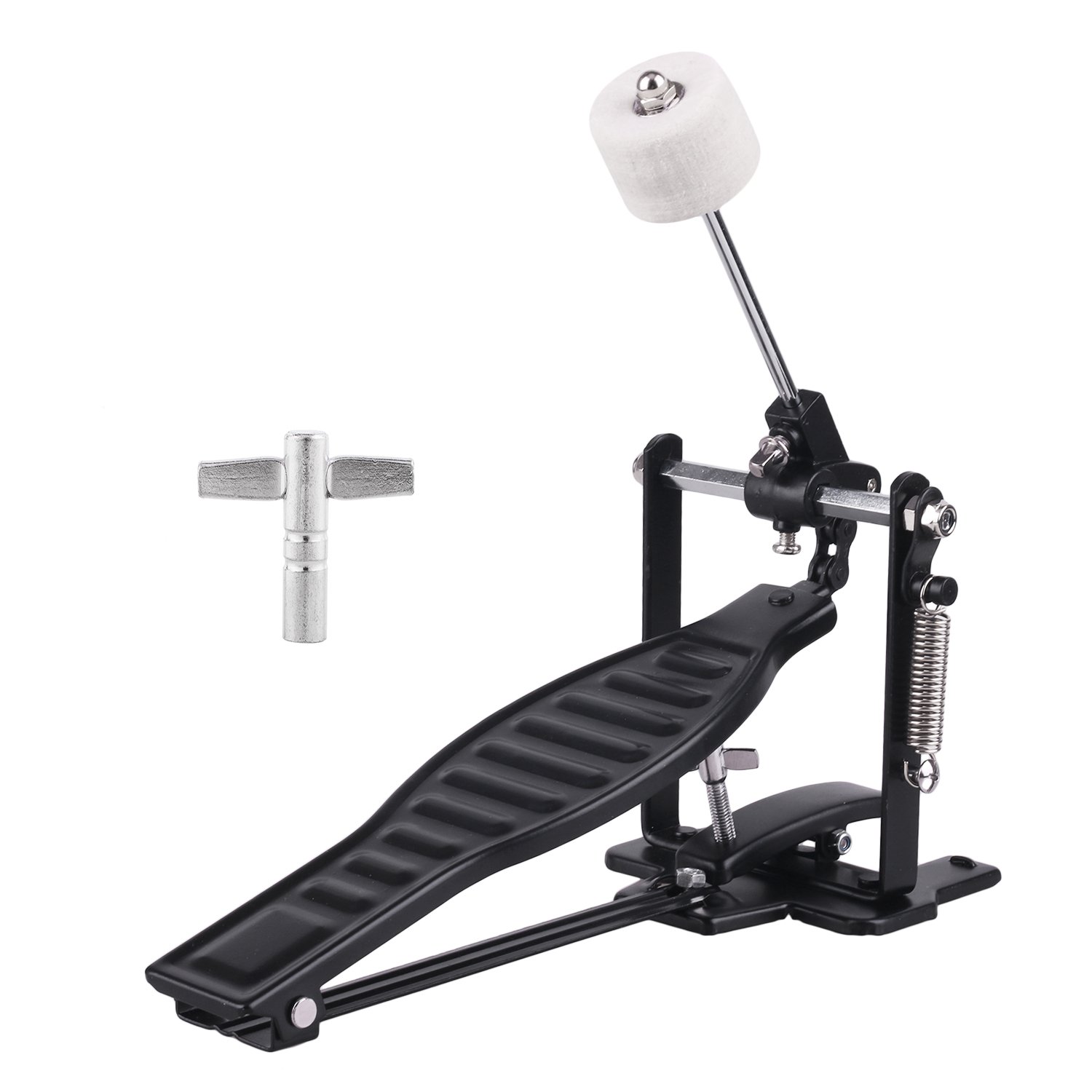 Photo 1 of Drums Pedal Black Aluminum Alloy Children Rack Drums Pedal Set with Drum Beater Stick & Drum Key