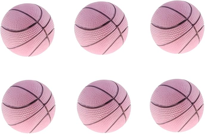 Amazon 全6個 7色選択 プレミアム 子供 弾力性 ボール玩具 ミニバスケットボール ジャンプボール ピンク ボールプール アクセサリ おもちゃ