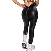 Danysu V Back Scrunch Butt Leggings for Women Soft High Waisted Booty Tights Workout Gym Yoga Pants