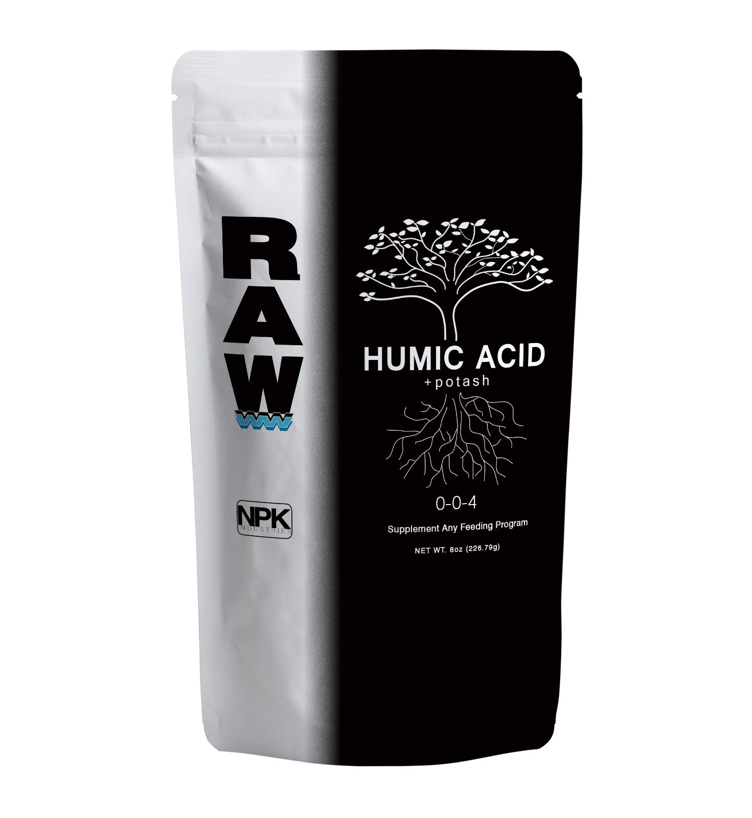 RAW Humic Acid 8oz - 59% with 4% Potassium - Supercharge Soil Fertility, Plant Growth, and Yields