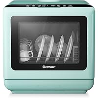 COSTWAY Portable Countertop Dishwasher, with 5-Liter Built-in Water Tank, 5 Washing Programs, Air-dry Function, Fruit…