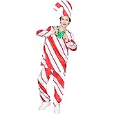 EraSpooky Mens Candy Cane Costume Adult Funny Christmas Candy Outfits