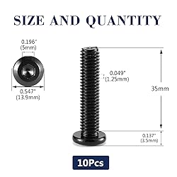 M8 x 35mm 10Pcs Flat Head Hex Socket Cap Screws