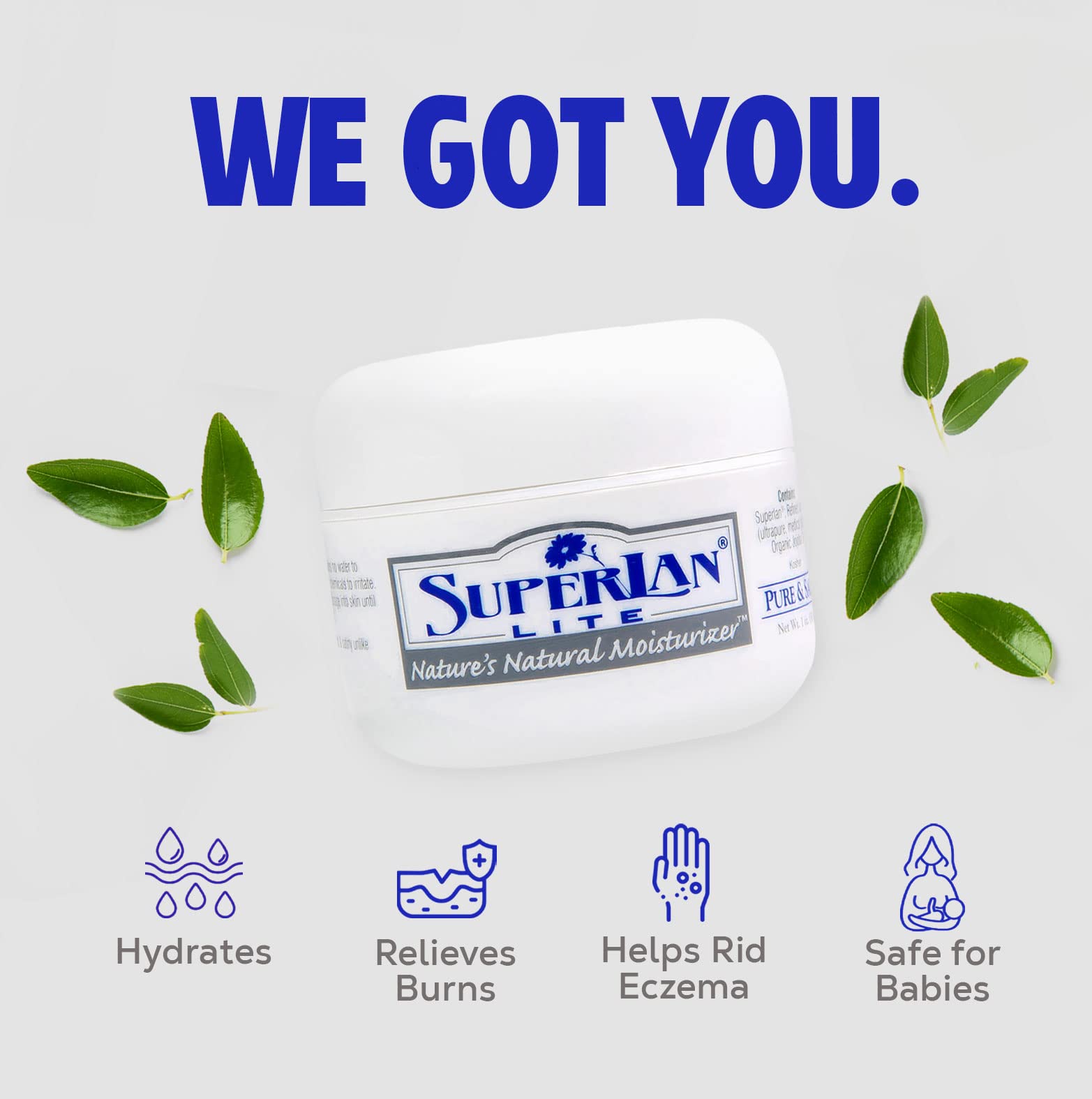 Moisturizer Lanolin Cream 1 oz with Jojoba Oil for Hot, Dry & Cold Weather - Lightweight Creamy Formula with Medical-Grade Lanolin & Jojoba Oil - Moisturizer for Hands, Feet, Body, and More