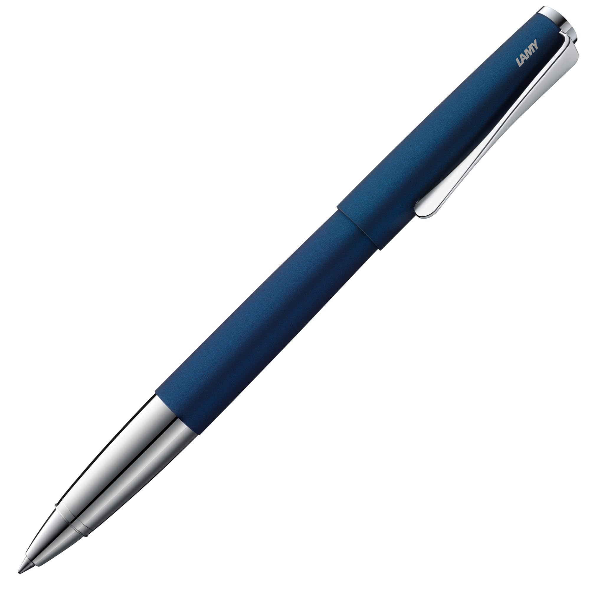 Lamy studio imperialblue - rollerball pen in elegant metal barrel - with propeller-shaped clip & in line width M M 63 rollerball refill in black