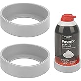 Linkidea 2 Pack 2.5" Shave Gel Can Rust Holder, Silicone Shaving Foam Stand, Shaver Gel Foam Base Compatible with Barbasol, Gillette Most of Shave Gel (Grey)