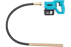 awolsrgiop 110V Hand held Concrete Vibrator, Cordless Electric Concrete Vibrator Kit 5000 Vibrations/Min, with 2 Battery Fast Charging Rod Length Cement Vibrating