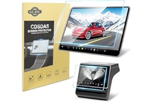 CDSDAS 2Pcs Tesla New Model Y & Model 3 Screen Protector, Tempered Glass for Front & Rear Screens, Juniper Model Y & for Tesla Model 3 Highland Accessories 2024 2025, Matte (15.4" & 8")