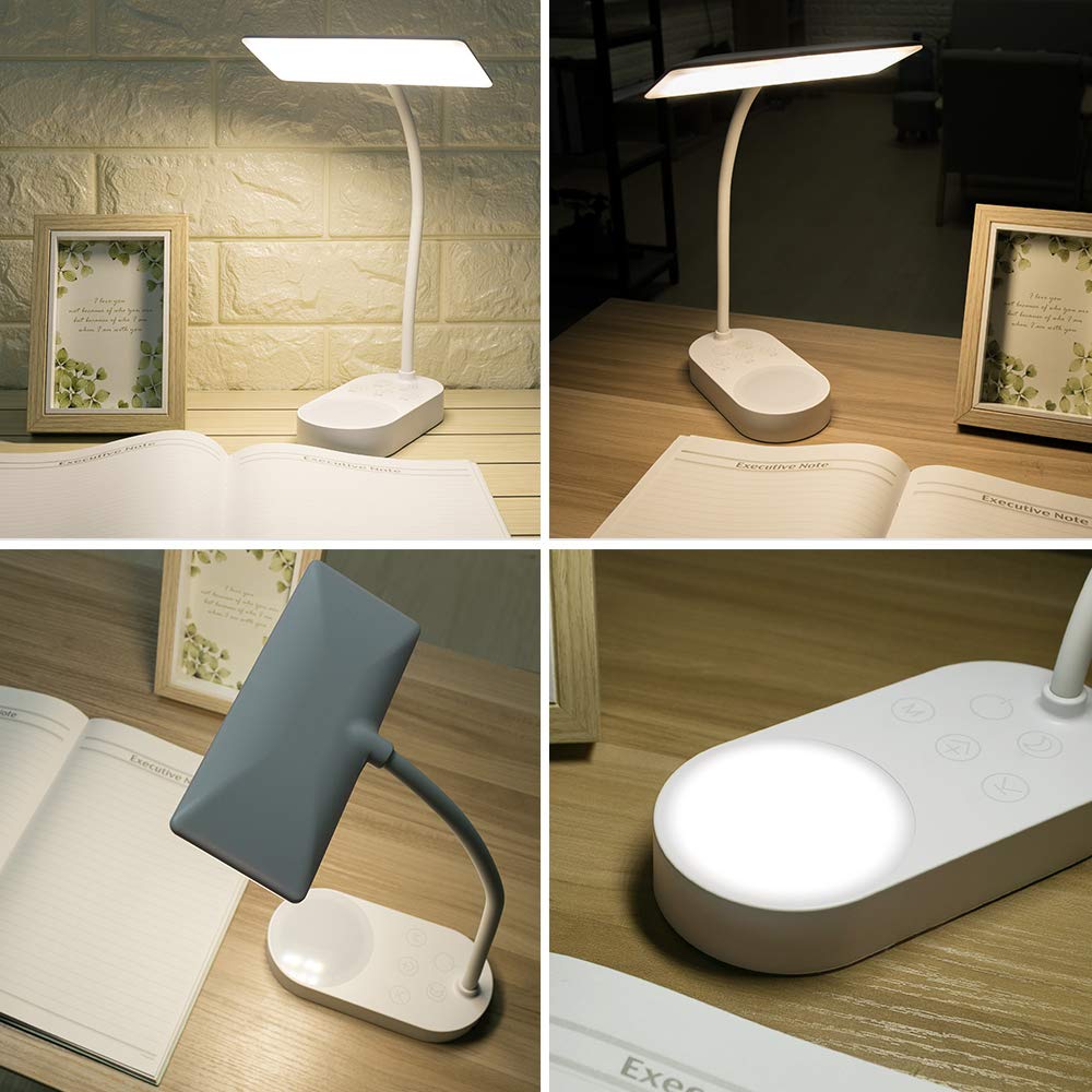 Wiederaufladbar Batteriebetrieben LED Schreibtischlampe Tisch leuchte Lese lampe buch licht USB Aufladbar Akku 3 Farben Dimmbar Kabellos Touch Augenschutz Kinder Studie Bett nachttisch Schlafzimmer