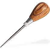 General Tools Scratch Awl Tool with Hardwood Handle - Scribe, Layout Work, & Piercing Wood - Alloy Steel Blade