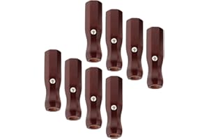 ROCKIBLE 8Pcs Foosball Replacement Handles - 16mm Hole Wooden Rod End Caps with Non-Slip Grips | Standard Soccer Table Accessories (Deep Red, 4.92")