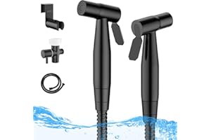 Arofa Black Bidet Sprayer for Toilet, 2 Pack Handheld Jet Sprayer Adjustable Water Pressure Muslim Shower with Bidet Hose, Bidets for Existing Toilets Cloth Diaper Spray for Baby/Feminine Wash