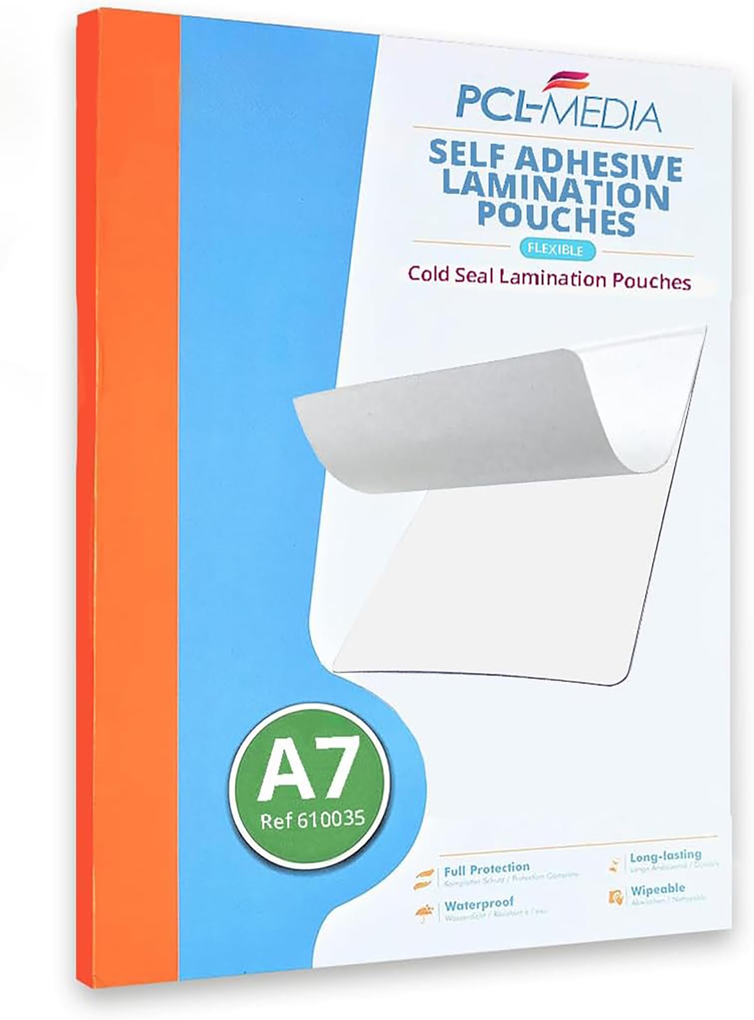 A7 Self Seal Laminating Pouches, Cold Seal Laminating Pouches Finish Size A7 105 x 74mm (Pack of 25) (610035) from PCL Media ltd