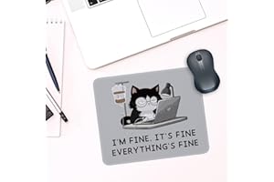 1 Pcs Funny Black Cat Non-Slip Rubber Mouse Pad Gifts for Coworker Friend Supervisor Home Office Desk Surface Computers Lapto