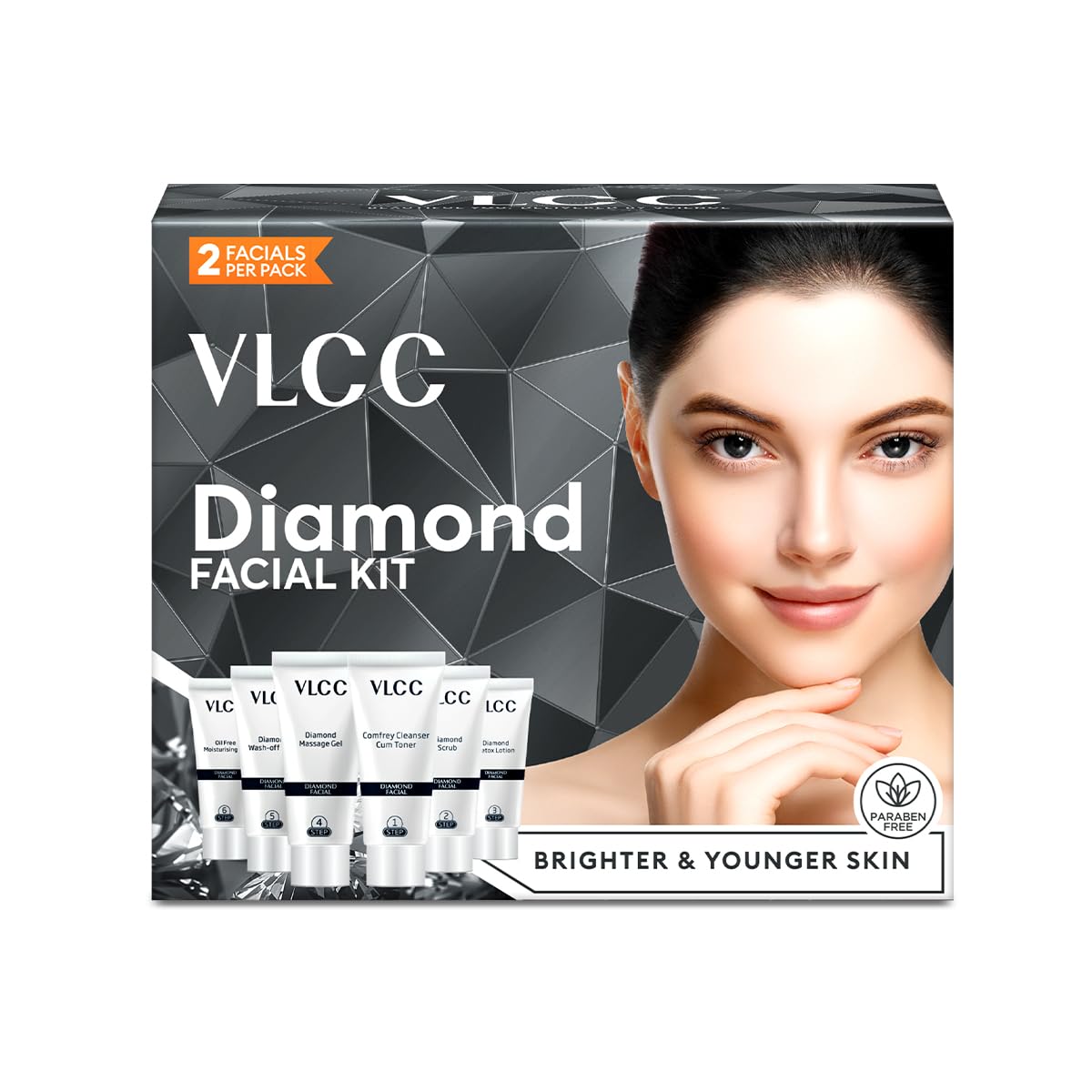 VLCC Natural Sciences Diamond Facial Kit - For Skin Polishing & Purification (Ayurvedic)