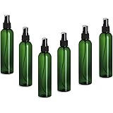 Natural Farms 6 Pack 8 oz -Green Cosmo Plastic Bottles Fine Mist Atomizer - for Essential Oils, Perfumes, Cleaning Products -