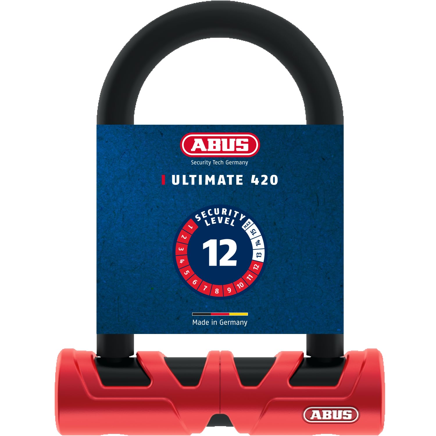 ABUS Ultimate 420 U-lock + USH bracket - Bicycle lock with round shackle and bracket - security level 12