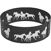 Blue Sky Outdoor Steel Decorative Fire Pit Ring, Horses, 36" x 12"