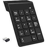Wireless Numeric Keypad 18Keys Portable Number Numpad with 2.4G Mini USB Receiver for Laptop Notebook, Desktop, Surface Pro,
