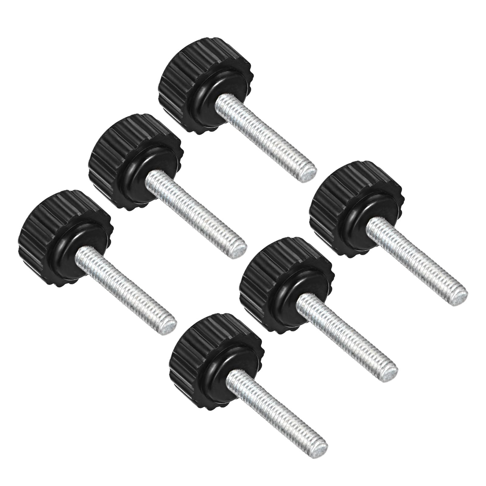 CoCud Knurled Clamping Knobs, M4 x 20mm Male Thread 16mm Head, Thermoset Plastic Thumb Screw Grip Bolt Knobs Black - (Applications: for Lathe Machinery), 6-Pieces