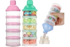 2PCS 5 Layers Baby Milk Powder Dispenser,Milk Powder Pots, Formula Dispenser Portable Milk Powder Formula Dispenser Container