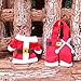 Holders Knife and Fork Bags Table Decoration ,Traditional Red and White Santa Suit Christmas Silverware Holder,3 sets,6 pcs