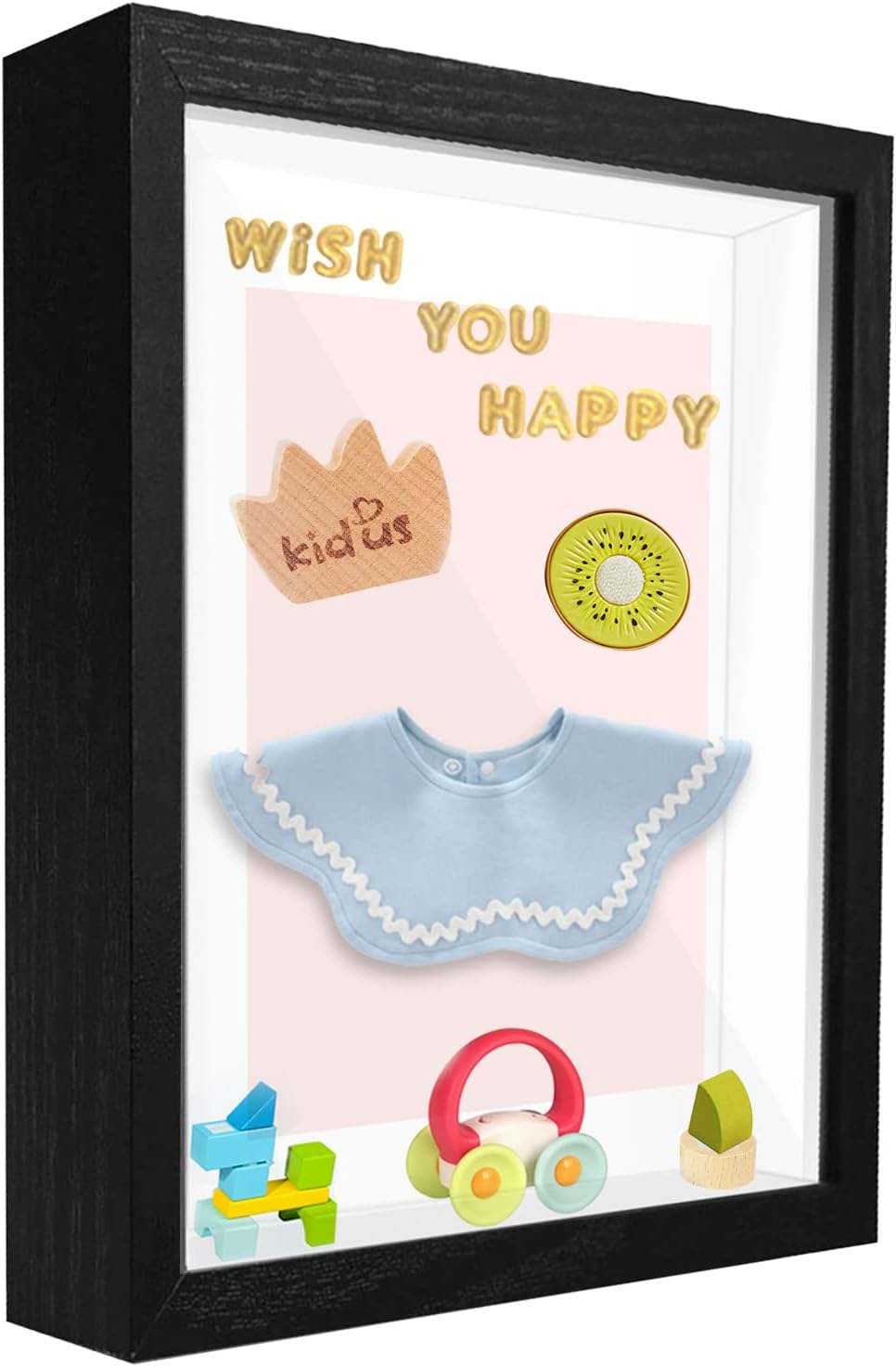 sunmeg 3D Shadow Box 8x10 Wooden Deep Frame with Glass DIY Letters Includes