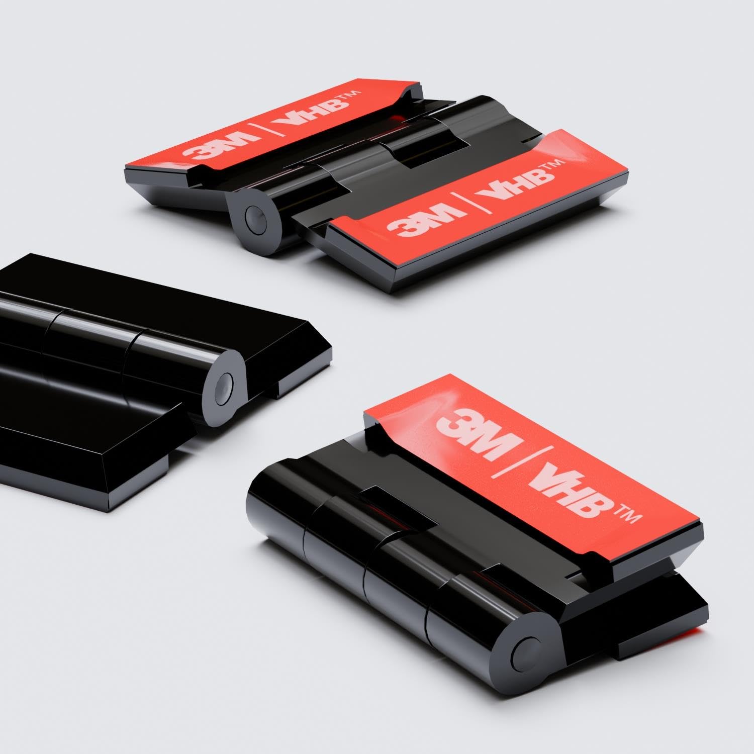 10x Black Acrylic Piano Hinges - No Glue Required. Black Plastic 32mm