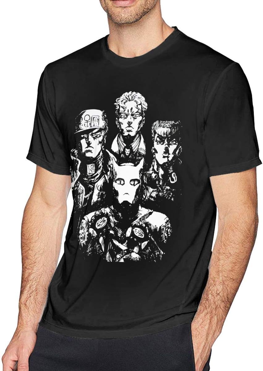 Mens Cool Jojos Bizarre Adventure T Shirts Black
