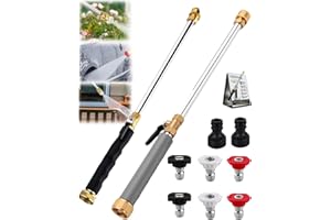 Jet Nozzle Power Washer for Garden Hose High Pressure Washer Wand with 3 Interchangeable Spray Tips Metal Hose Nozzle Cleaner
