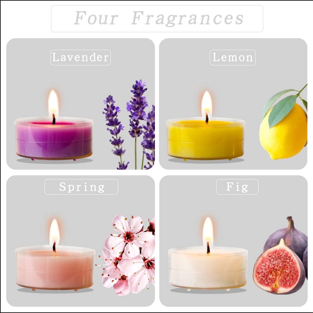 Essential Oil Candle Aromatherapy Candles Bulk (48 Pack) | Long Lasting Burning Soy Tea Lights | Scented Tealight Candle Used for Candle Holder | Gifts Set for Women, Small Cute Candles for Home: Home & Kitchen