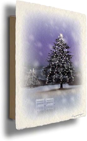 Amazon Co Jp 手すき和紙 アート パネル 冬 白 雪上のモミの木と白い椅子 84x56cm 絵 絵画 インテリア 壁掛け 壁飾り 風水 玄関 クリスマス ツリー ホーム キッチン